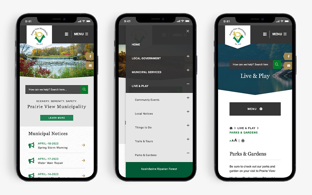 The Municipality of Prairie View - Mobile Screens