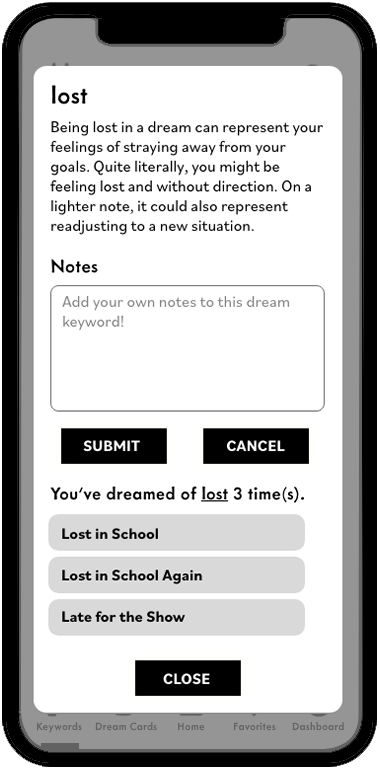 Dream Tracer - Final Keyword Modal