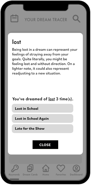 Dream Tracer - Old Keyword Modal